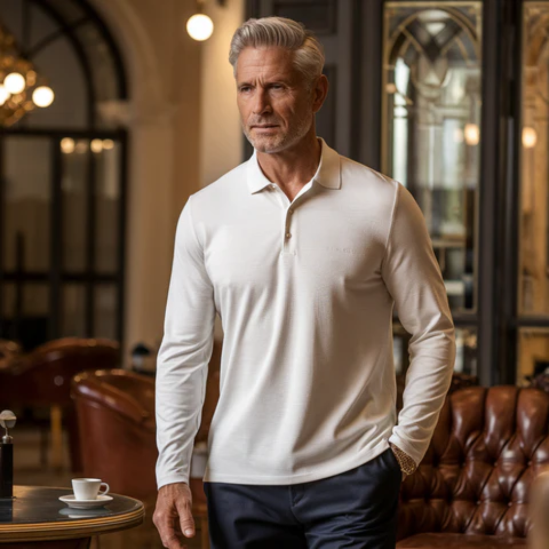 Long Sleeve Polo Shirt For Men | Ray