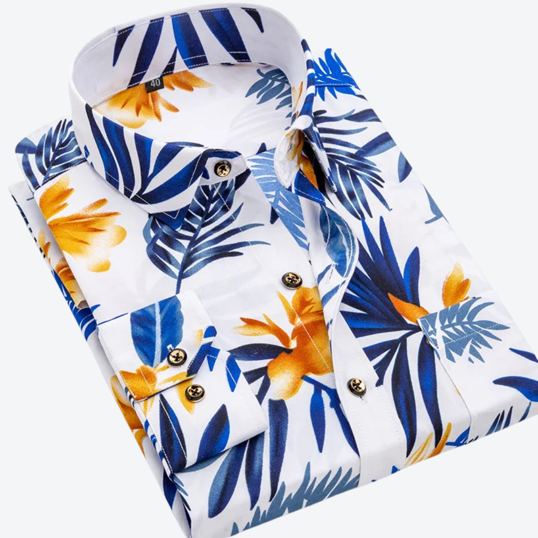 Nautical Print Long Sleeve Shirt For Men | Marcellin