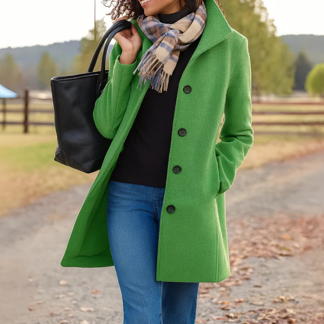 Classic Button Front Heritage Coat For Women | Emilia