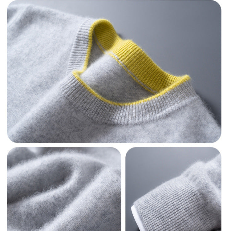 Contrast Trim Crew Neck Sweater for Men | Hartley