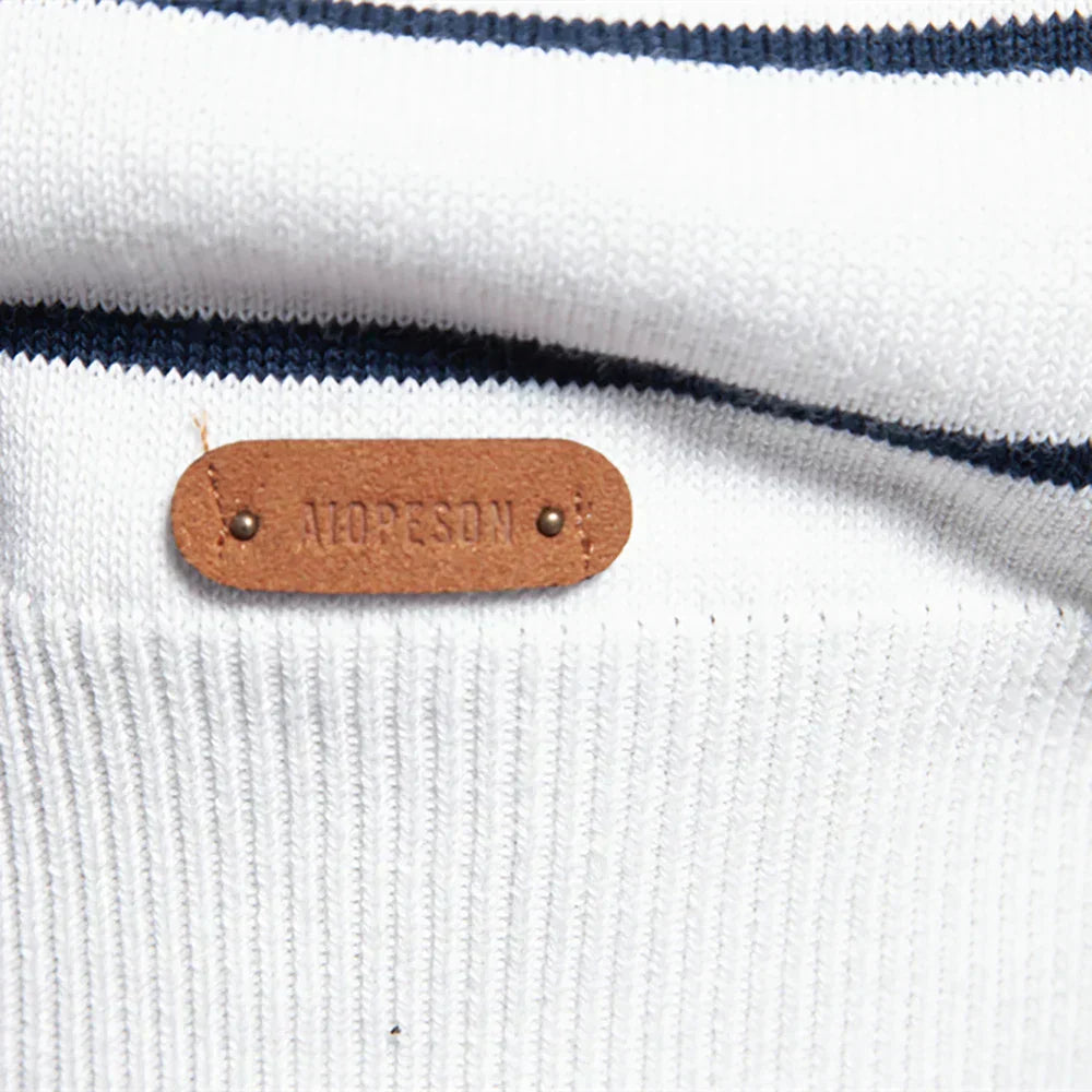 Striped Crew Neck Sweater For Men | Almeric
