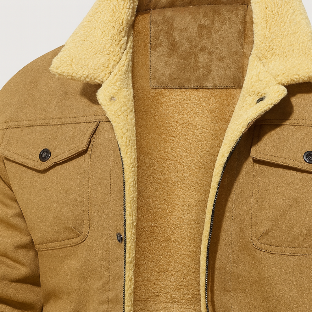 Sherpa Lined Button Front Jacket For Men | Dennis