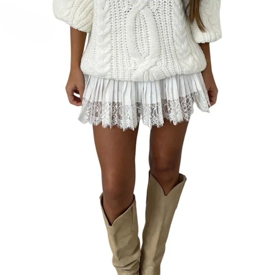 Low Waist Lace Mini Skirt For Women | Elowira
