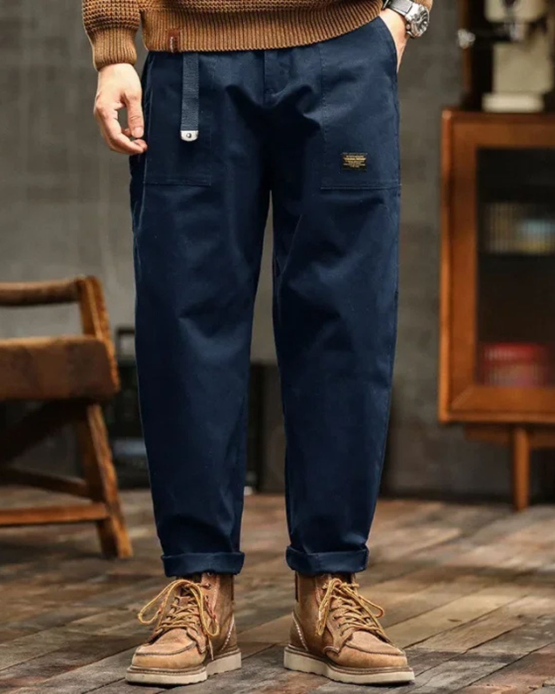 Vintage Straight-Leg Cargo Trousers For Men | Harrison