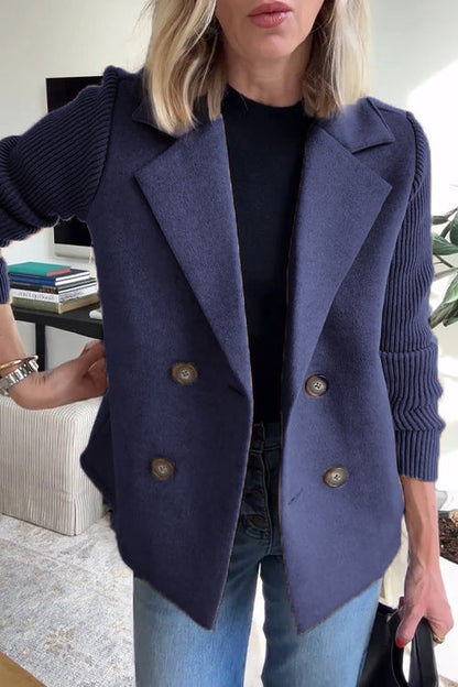 Elegant Knit Sleeve Blazer For Women | Alyssa