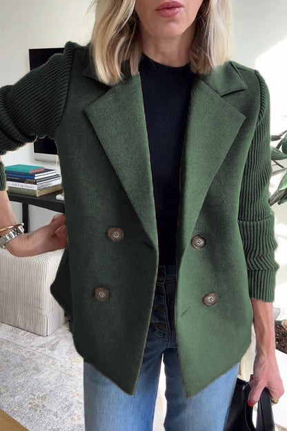Elegant Knit Sleeve Blazer For Women | Alyssa