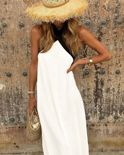 Cross Neck Long Dress For Women | Selmira