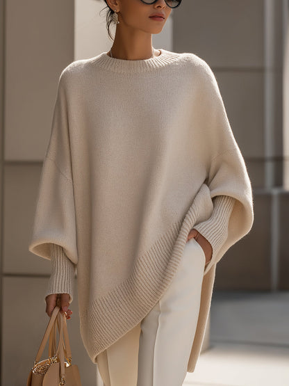 Asymmetric Hem Knit Top for Women | Evelyne