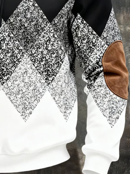 Geometric Half Zip Sweater For Men | Renz