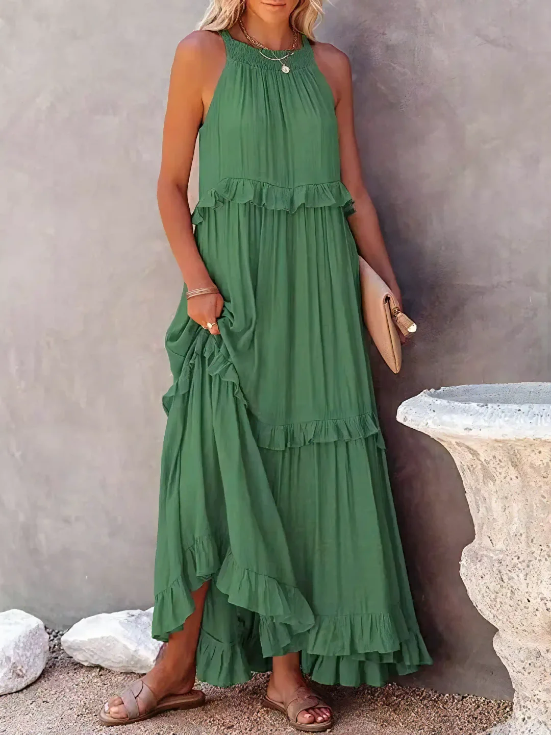 Tiered Ruffle Long Dress For Women | Lara
