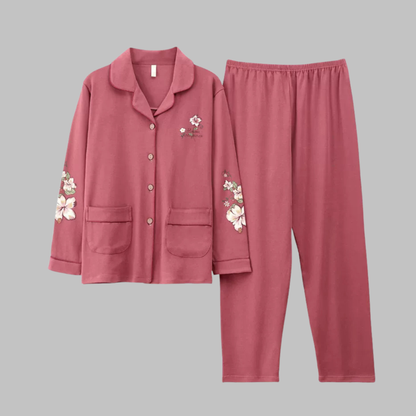 Cozy Long Sleeve Top And Trousers Lounge Set For Women | Serelune