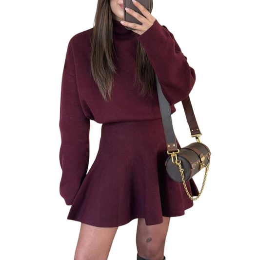 Half High Neck Knit Sweater Dress For Women | Merylle