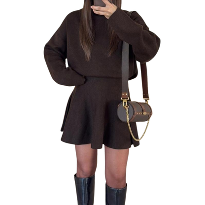 Half High Neck Knit Sweater Dress For Women | Merylle