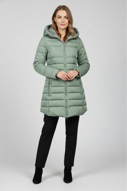 Long Hooded Quilted Puffer Coat For Women | Ravelle