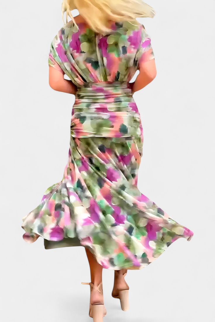 Elegant V Neck Maxi Dress For Women | Grace