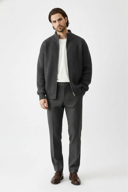 Full Zip Stand Collar Jacket For Men | Darvyn