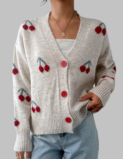 Chic Button Front Long Sleeve Cardigan For Women | Mirelisse