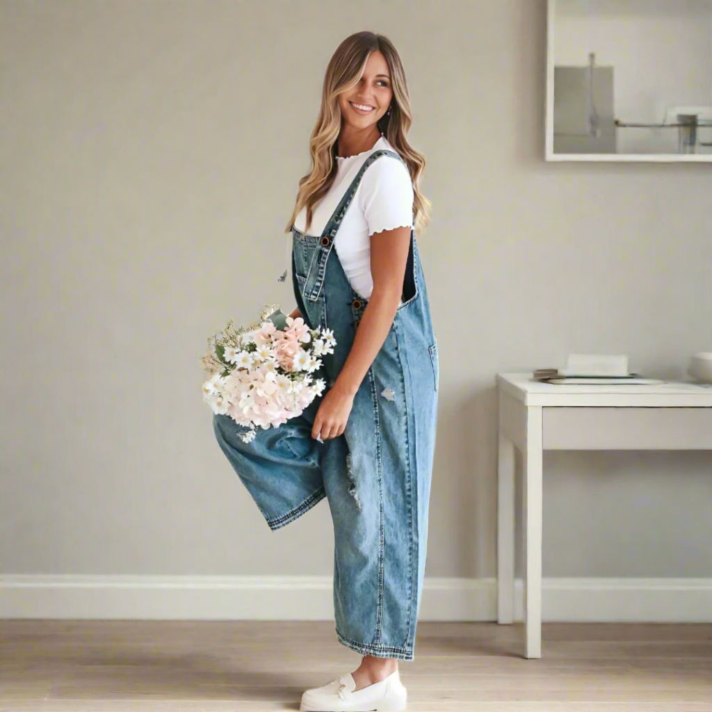 Vintage Wash Adjustable Jumpsuit For Women | Maristelle