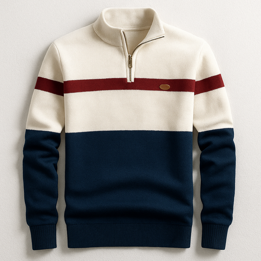 Heritage Stripe Quarter-Zip Sweater For Men | Alden