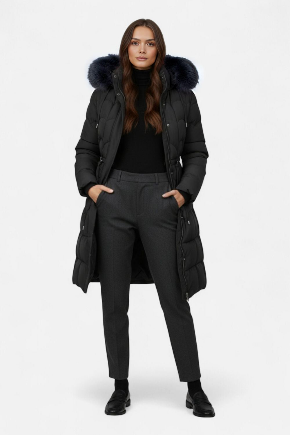 Long Hooded Puffer Coat For Women | Vaelisse