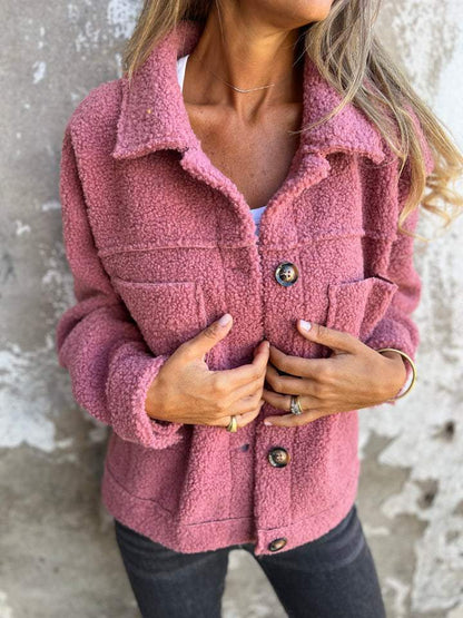 Button Front Cosy Jacket For Women | Jess
