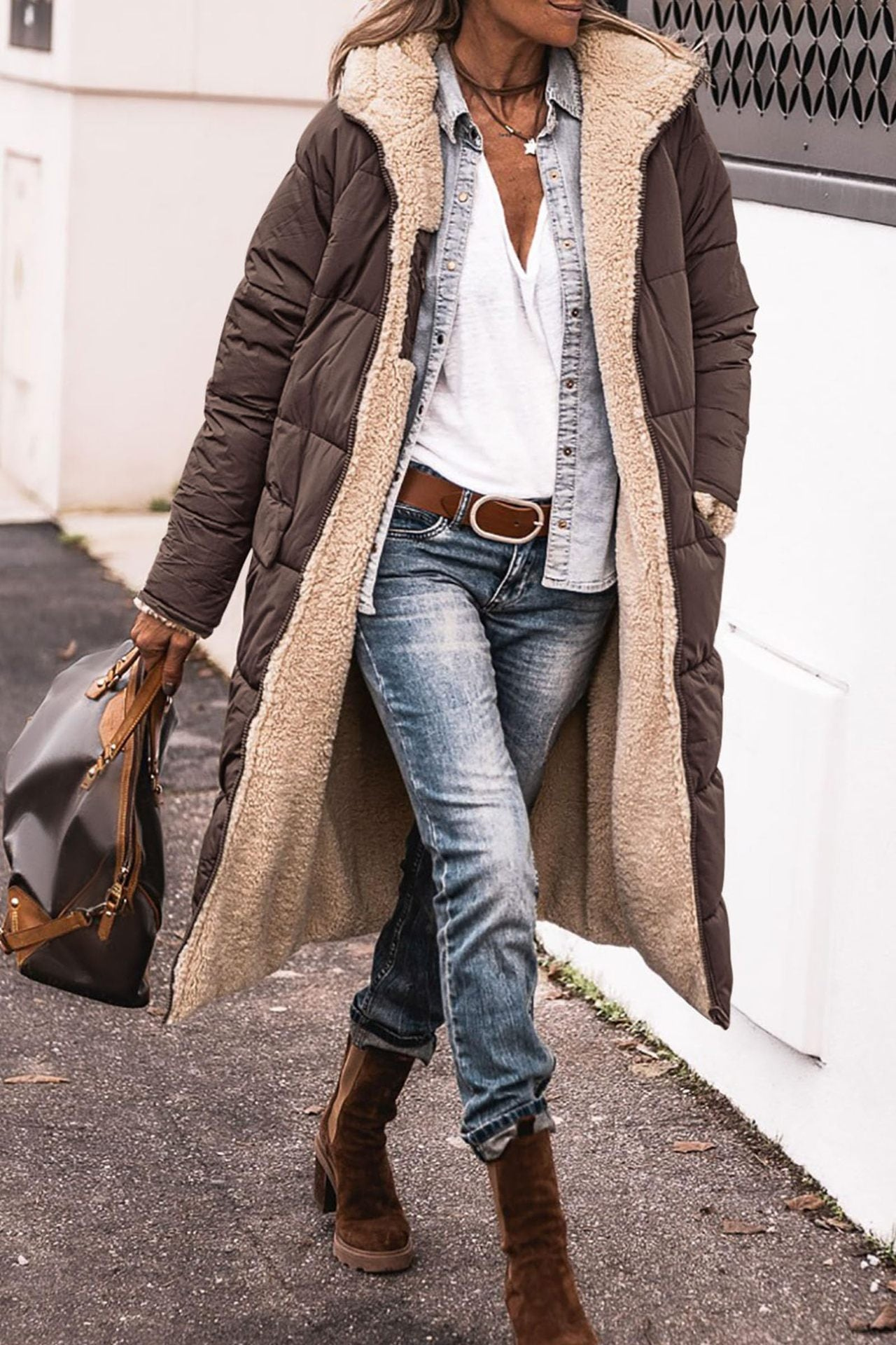 Elegant Reversible Long Coat For Women | Elvie