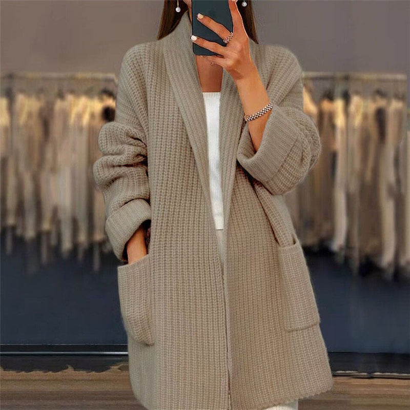 Oversized Open Front Cardigan For Women | Elowara