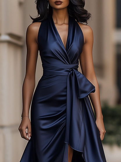 Elegant Halter Neck Long Dress For Women | Sara