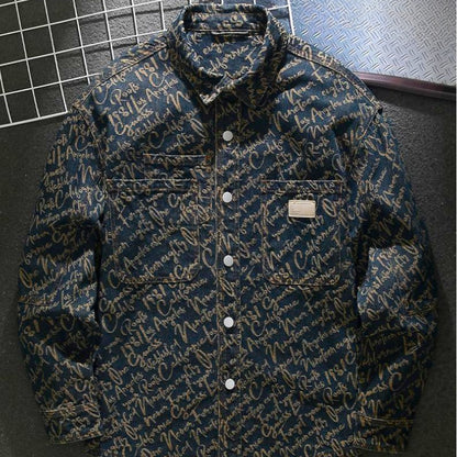 Embroidered Button Front Jacket for Men | Cassian