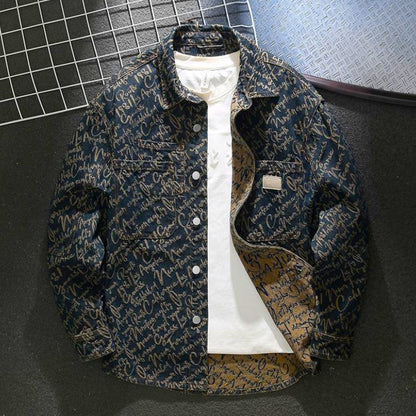 Embroidered Button Front Jacket for Men | Cassian