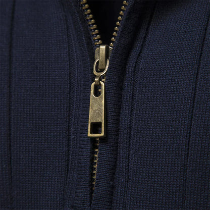 Ribbed Zip Neck Sweater for Men | Corin