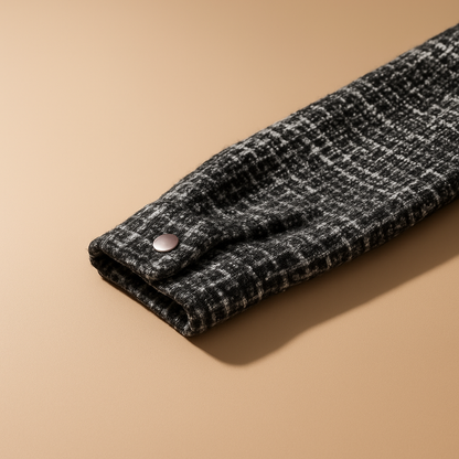 Houndstooth Button Front Overshirt For Men | Victor