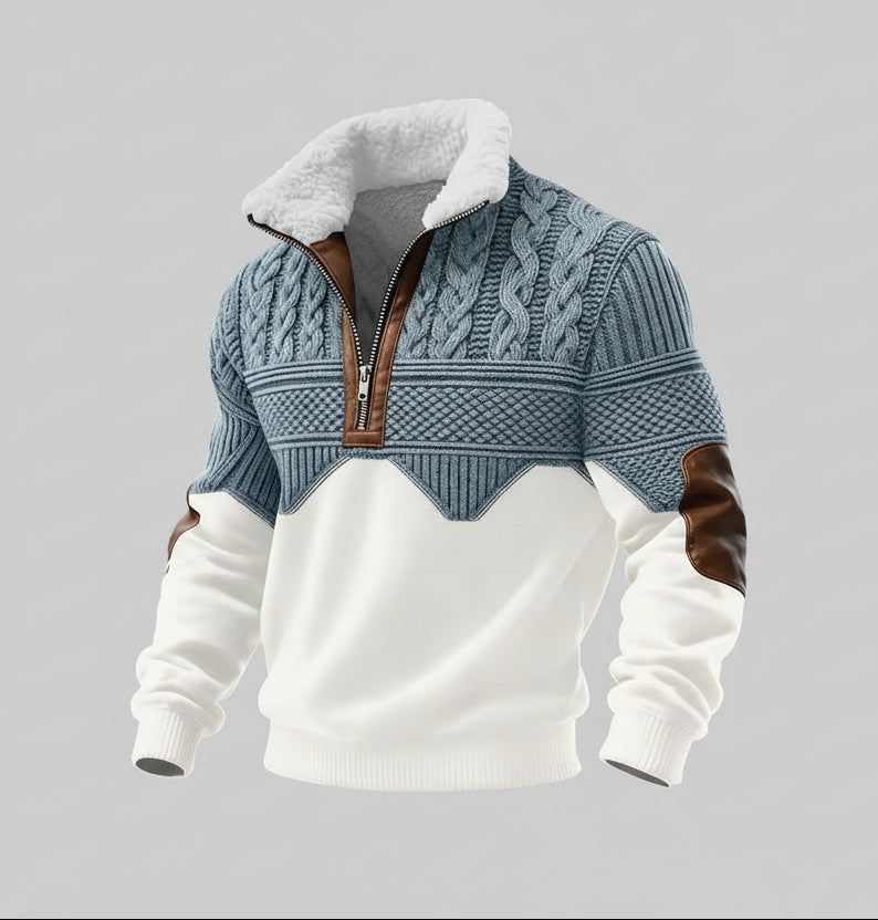 Half Zip Textured Sweater For Men | Leandro