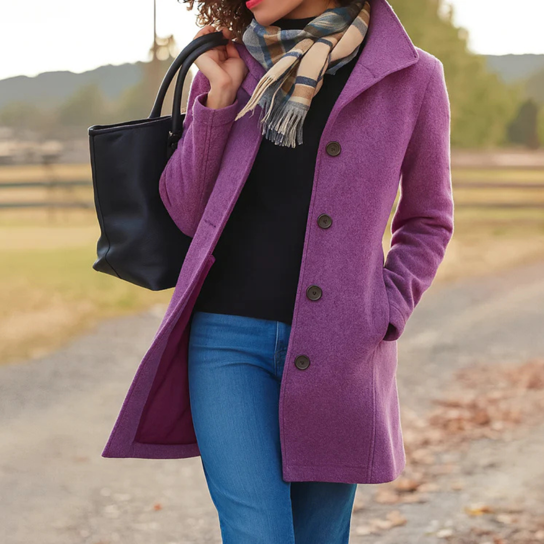 Classic Button Front Heritage Coat For Women | Emilia