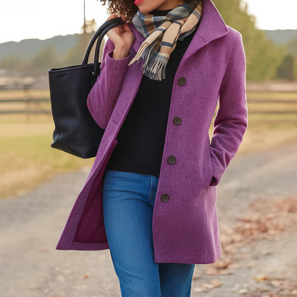 Classic Button Front Heritage Coat For Women | Emilia