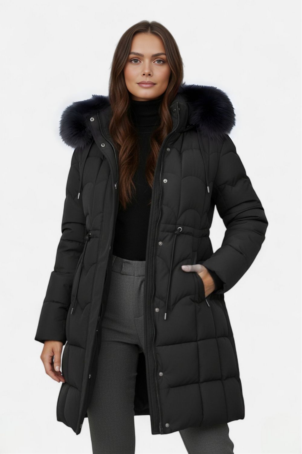 Long Hooded Puffer Coat For Women | Vaelisse