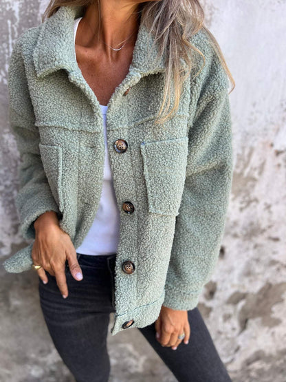 Button Front Cosy Jacket For Women | Jess