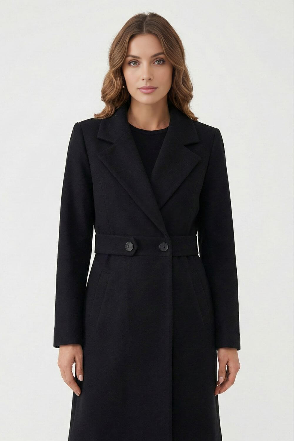 Long Tailored Double Breasted Coat For Women | Arlena