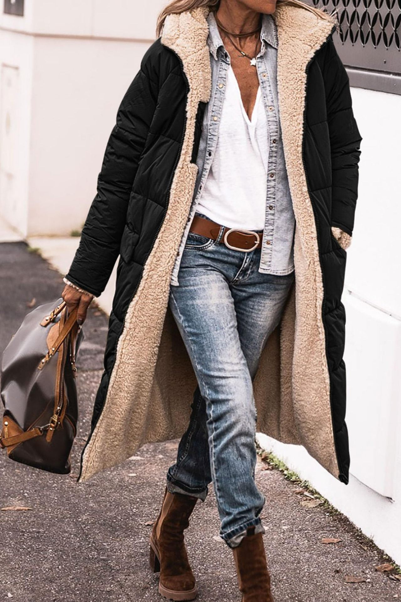 Elegant Reversible Long Coat For Women | Elvie