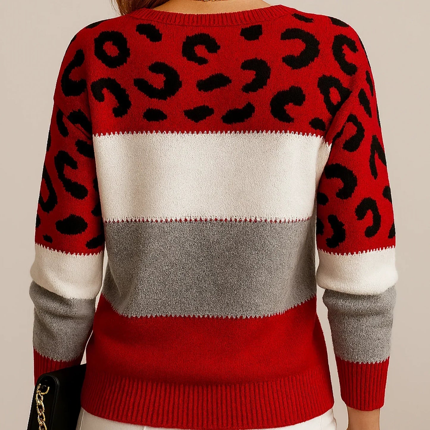 Leopard Colour-Block Sweater for Women | Selene