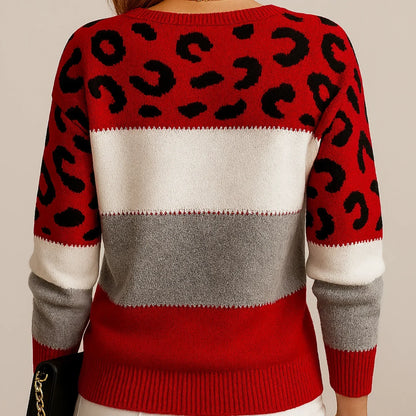Leopard Colour-Block Sweater for Women | Selene