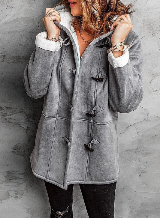 Hooded Toggle Long Coat For Women | Amanda