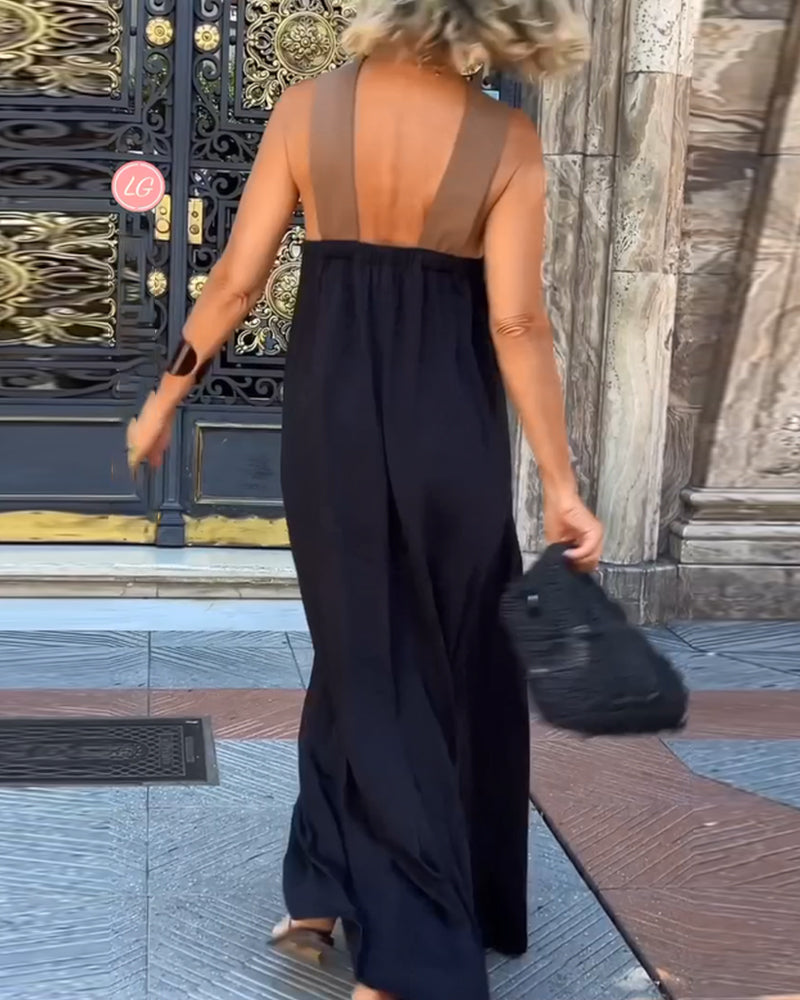 Cross Neck Long Dress For Women | Selmira