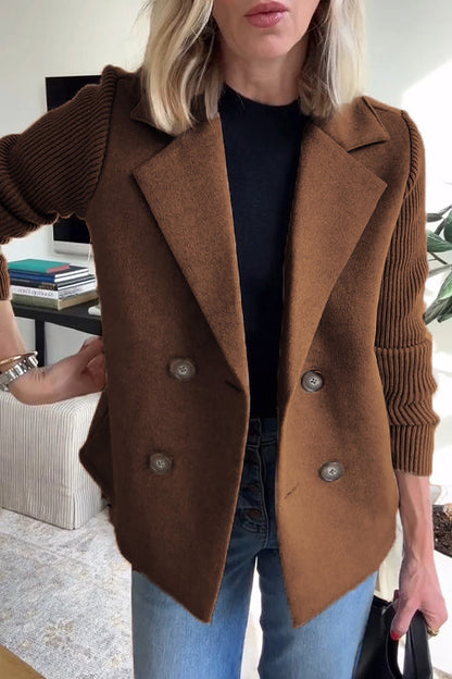 Elegant Knit Sleeve Blazer For Women | Alyssa