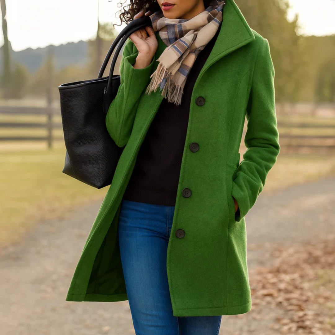 Classic Button Front Heritage Coat For Women | Emilia