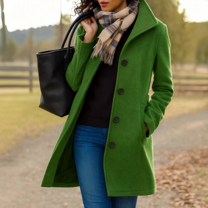 Classic Button Front Heritage Coat For Women | Emilia