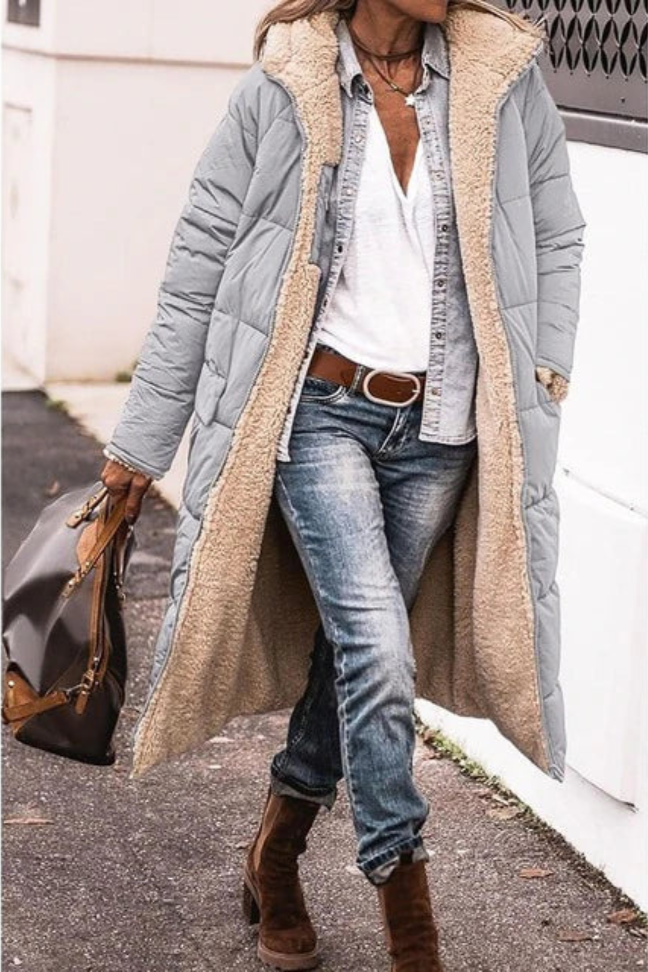 Elegant Reversible Long Coat For Women | Elvie