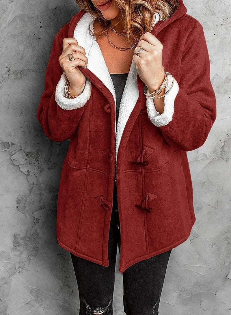 Hooded Toggle Long Coat For Women | Amanda