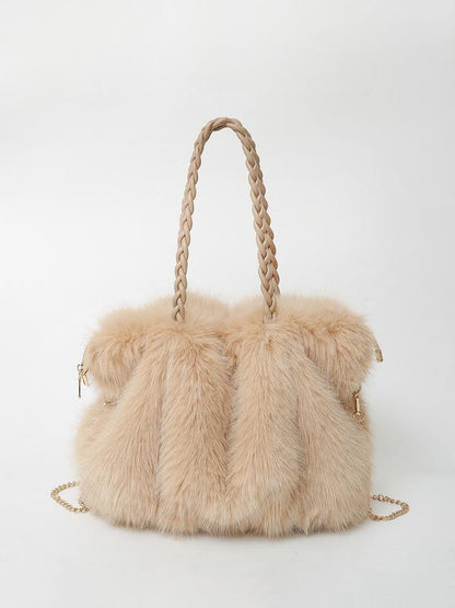 Plush Shoulder Tote Bag For Women | Ellie