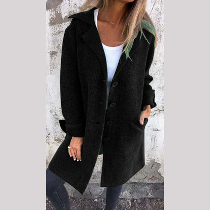Casual Long Button Coat For Women | Arlena